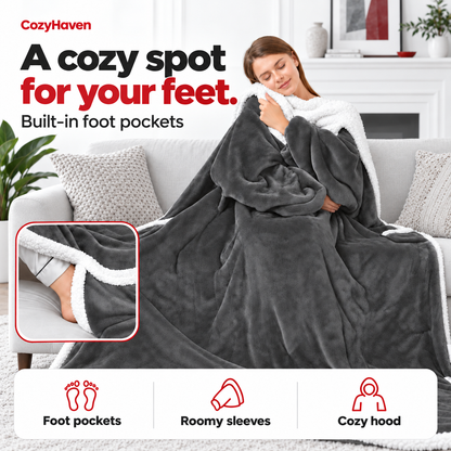 CozyHaven™ Heated Wearable Blanket Robe